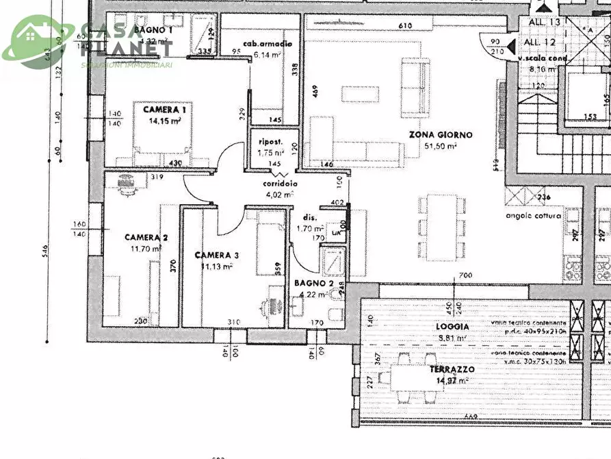 Immagine 2 di Attico in vendita  in Viale della Repubblica a Marcon