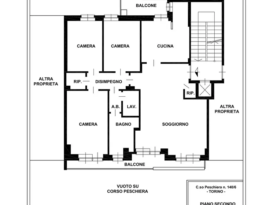 Immagine 27 di Appartamento in vendita  in Corso Peschiera a Torino