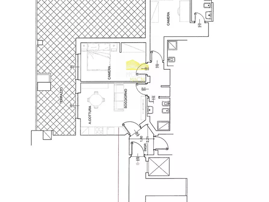 Immagine 2 di Attico in vendita  in VIA BRASILE a Pioltello