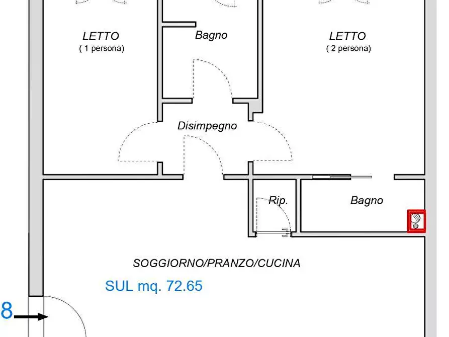 Immagine 2 di Appartamento in vendita  in viale Dante Alighieri a Fano