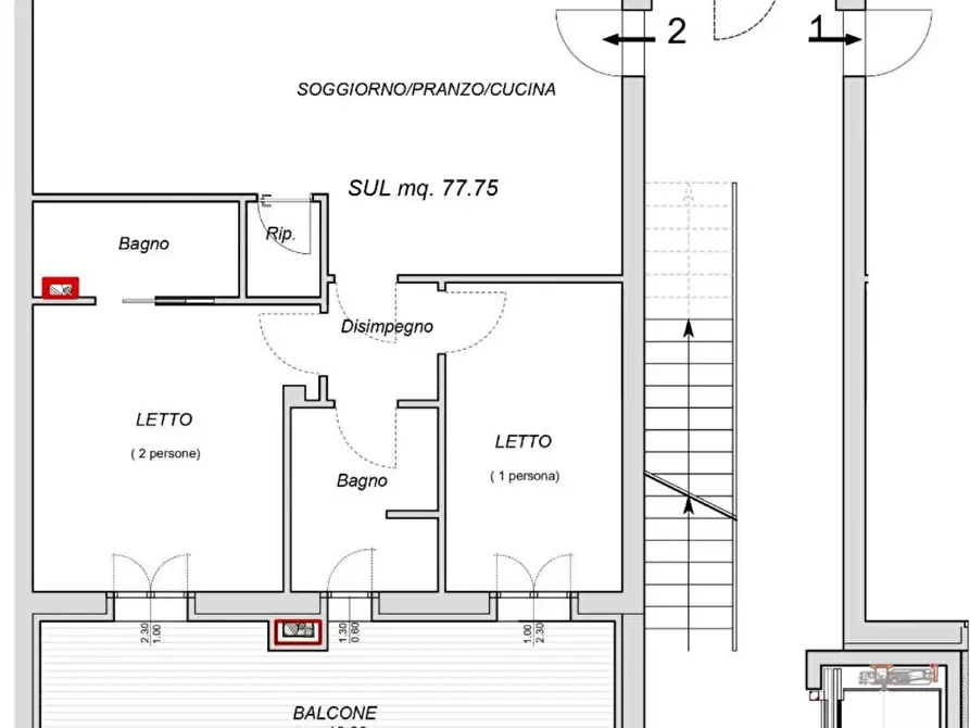 Immagine 2 di Appartamento in vendita  in via Nelli a Fano