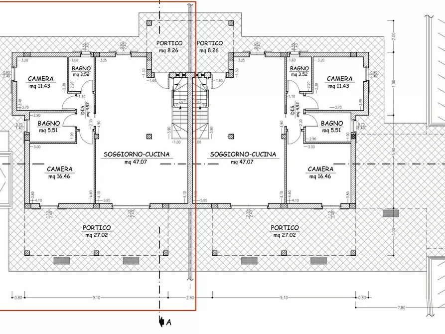 Immagine 10 di Casa bifamiliare in vendita  in Pompeiana a Fermo