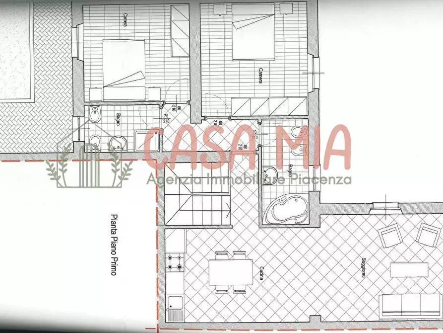 Immagine 11 di Casa semindipendente in vendita  in via mazzini a Calendasco