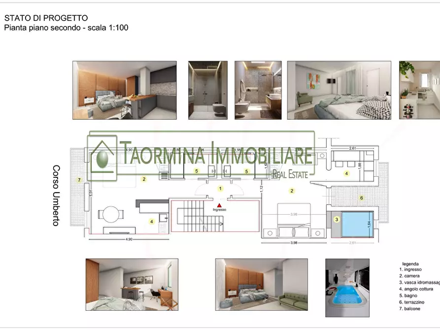Immagine 7 di Appartamento in vendita  in Corso Umberto I° a Taormina