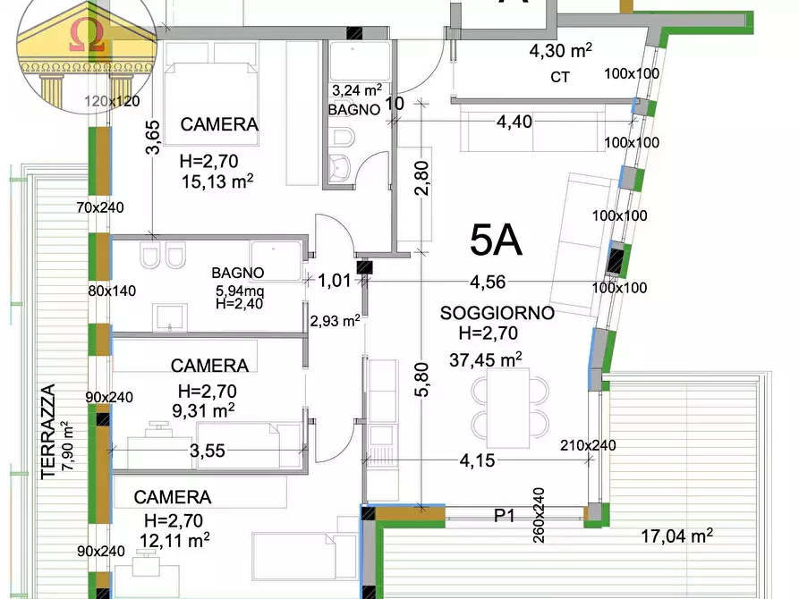 Immagine 2 di Attico in vendita  a Treviso