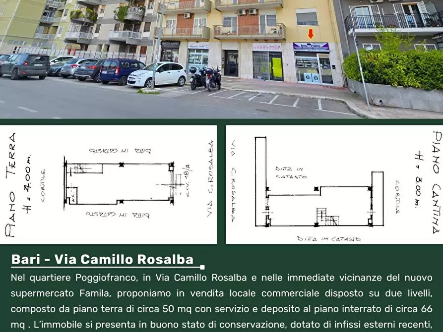 Immagine 3 di Locale commerciale in vendita  in Via Camillo Rosalba 18/A a Bari