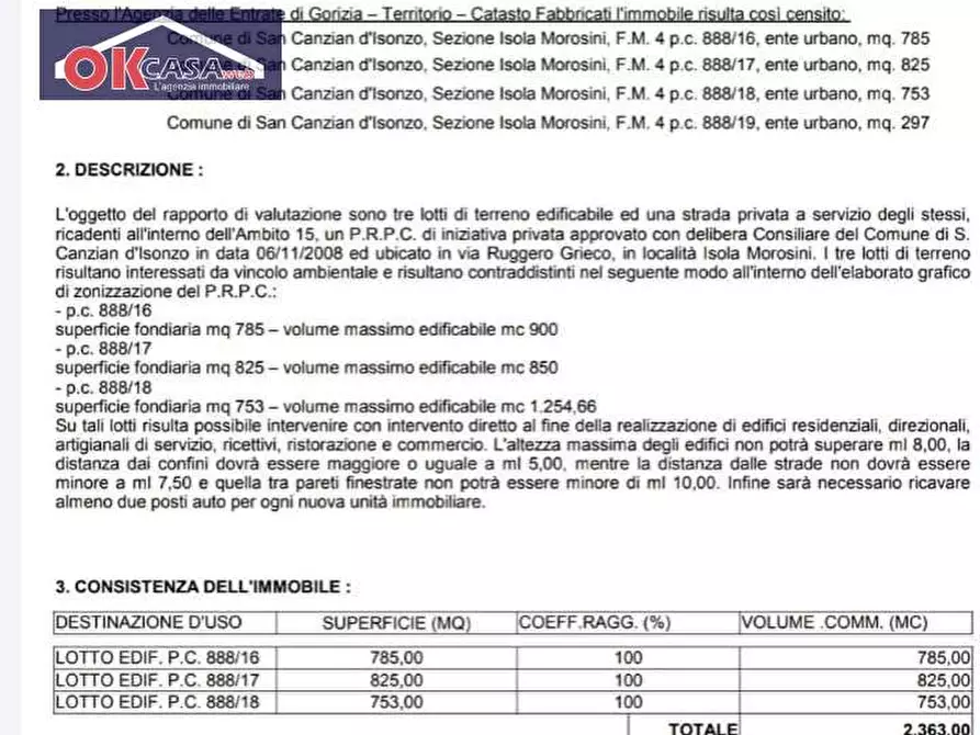 Immagine 2 di Terreno residenziale in vendita  in Via Ruggero Grieco a San Canzian D'isonzo