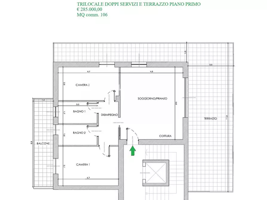 Immagine 7 di Appartamento in vendita  in via Bellini 3 a Robecco Sul Naviglio