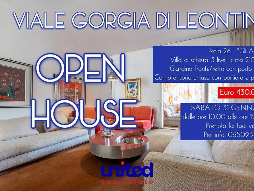 Immagine 1 di Villetta a schiera in vendita  in Viale Gorgia Di Leontini 330 a Roma