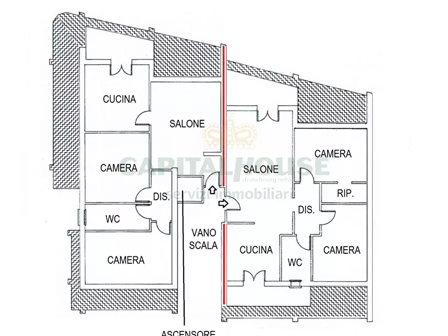 Immagine 3 di Attico in vendita  a Camigliano