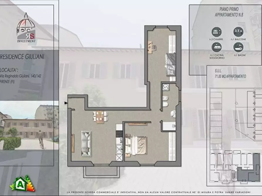 Immagine 3 di Appartamento in vendita  in Via Reginaldo Giuliani 140 a Firenze