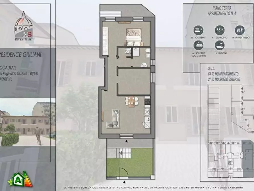 Immagine 4 di Appartamento in vendita  in Via Reginaldo Giuliani 140 a Firenze