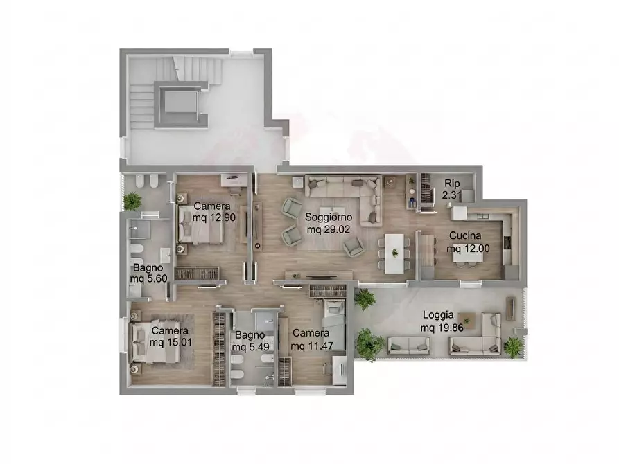Immagine 11 di Appartamento in vendita  in via Anita Bertoli 34 a Castel Mella