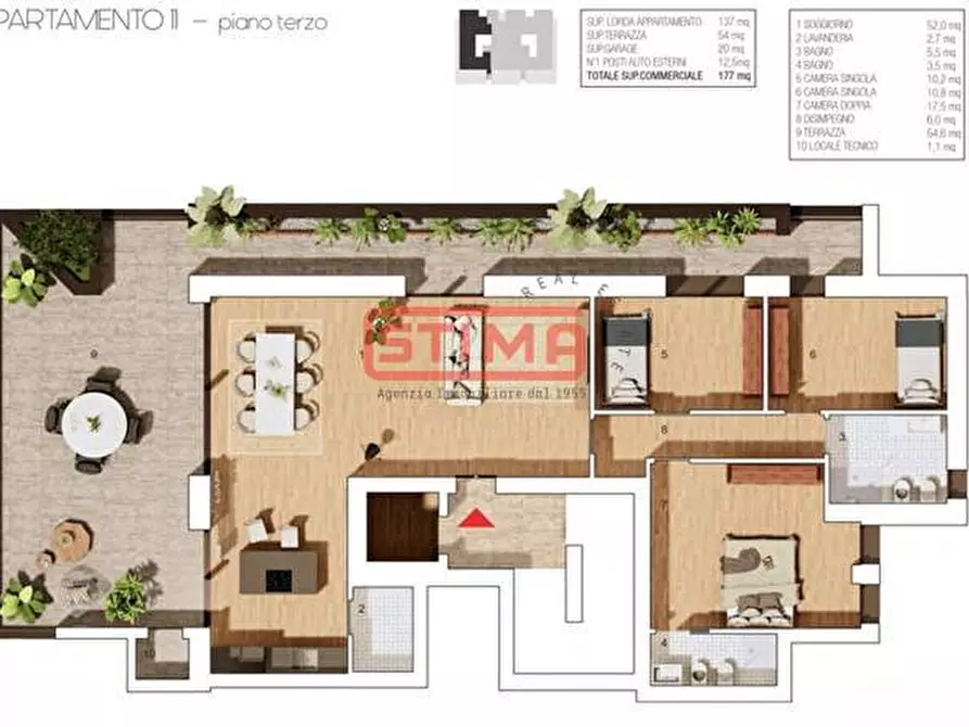 Immagine 7 di Attico in vendita  a Treviso