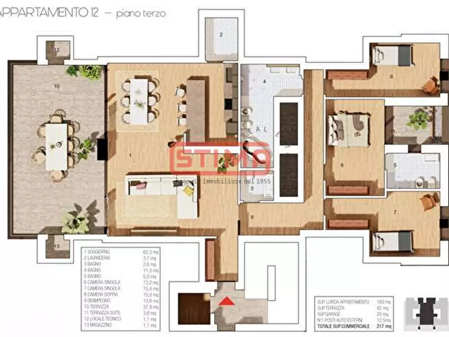 Immagine 8 di Attico in vendita  a Treviso