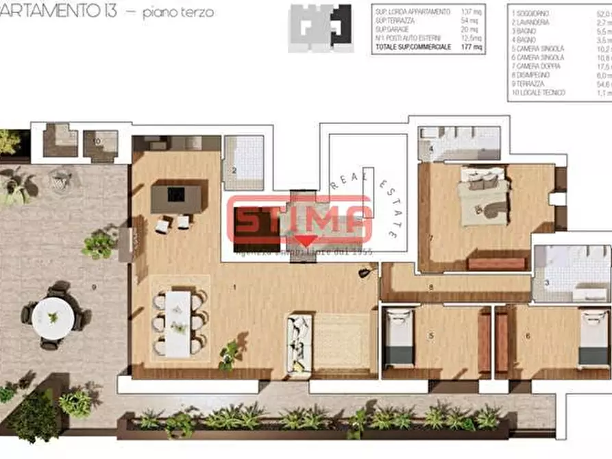 Immagine 9 di Attico in vendita  a Treviso