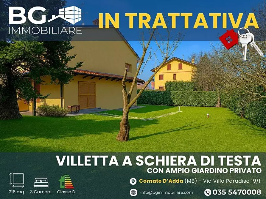 Immagine 1 di Villetta a schiera in vendita  in via villa paradiso 19/I a Cornate D'adda