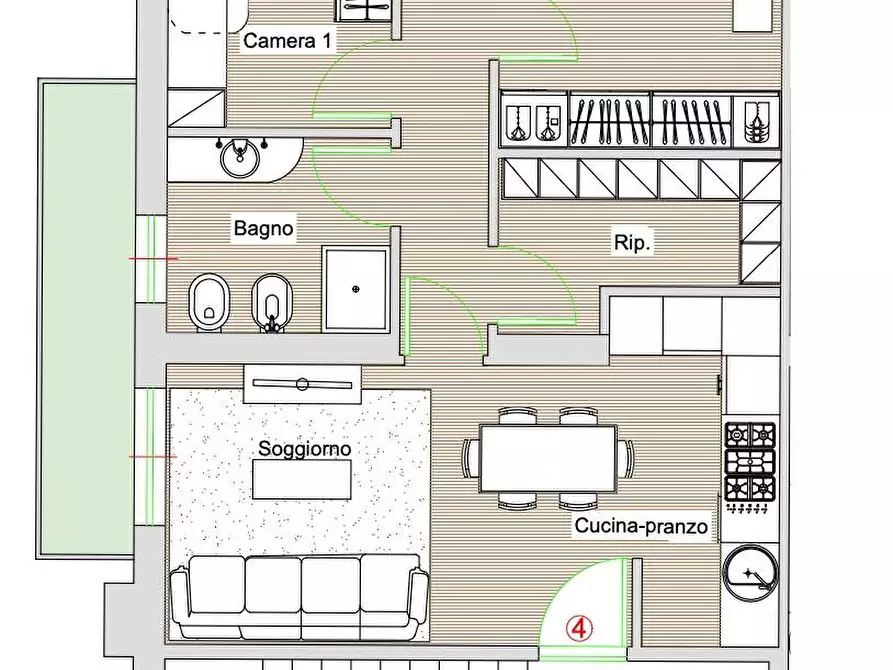 Immagine 2 di Appartamento in vendita  in via milazzo a Civitanova Marche