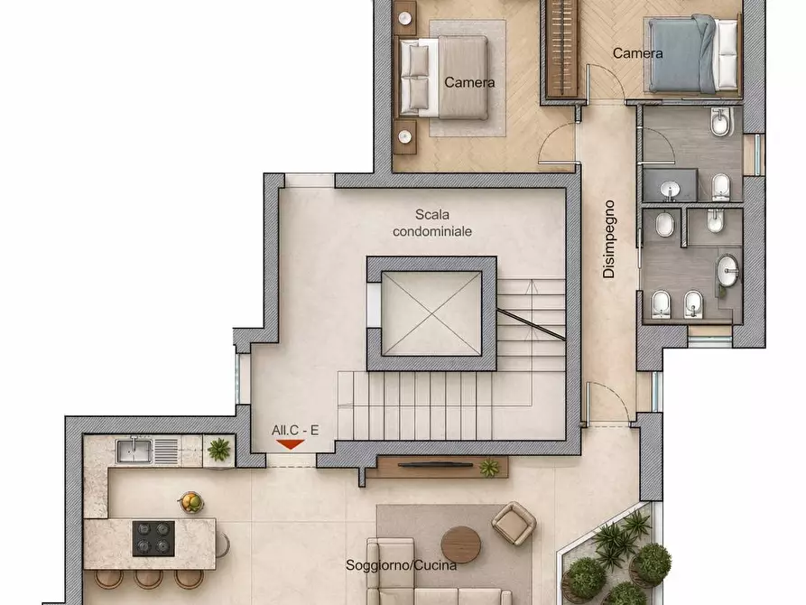 Immagine 2 di Appartamento in vendita  a Civitanova Marche