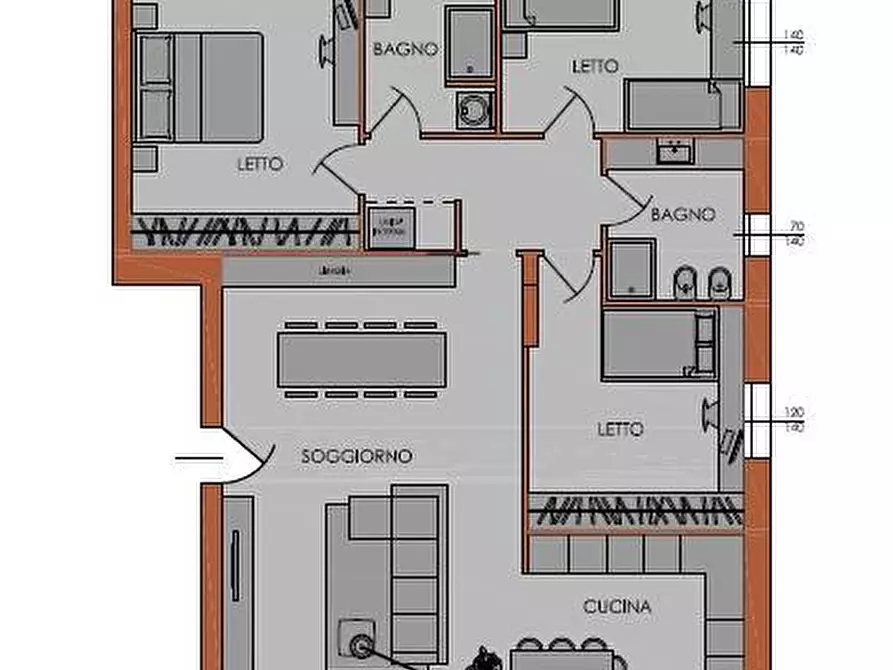 Immagine 12 di Attico in vendita  in Via IV Novembre a Piacenza
