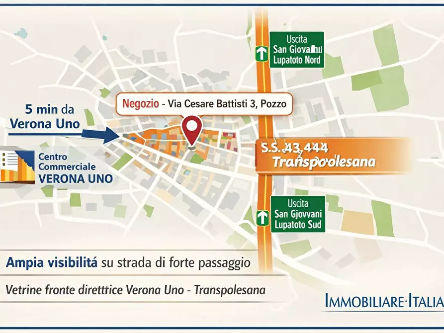 Immagine 7 di Locale commerciale in affitto  in via cesare battisti 3 a San Giovanni Lupatoto