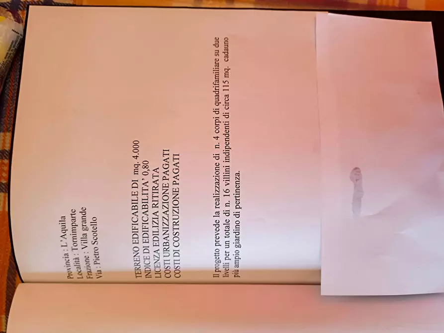 Immagine 3 di Terreno residenziale in vendita  in via Pietro Scotello a Tornimparte