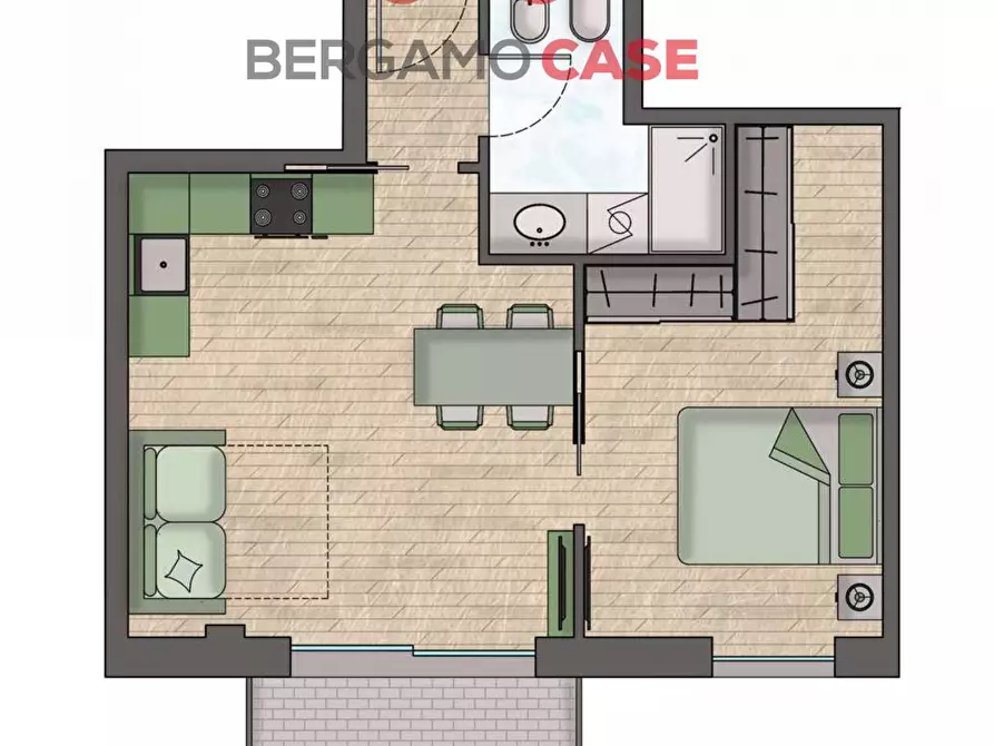 Immagine 2 di Appartamento in vendita  in Via Pascoli 7 a Bergamo