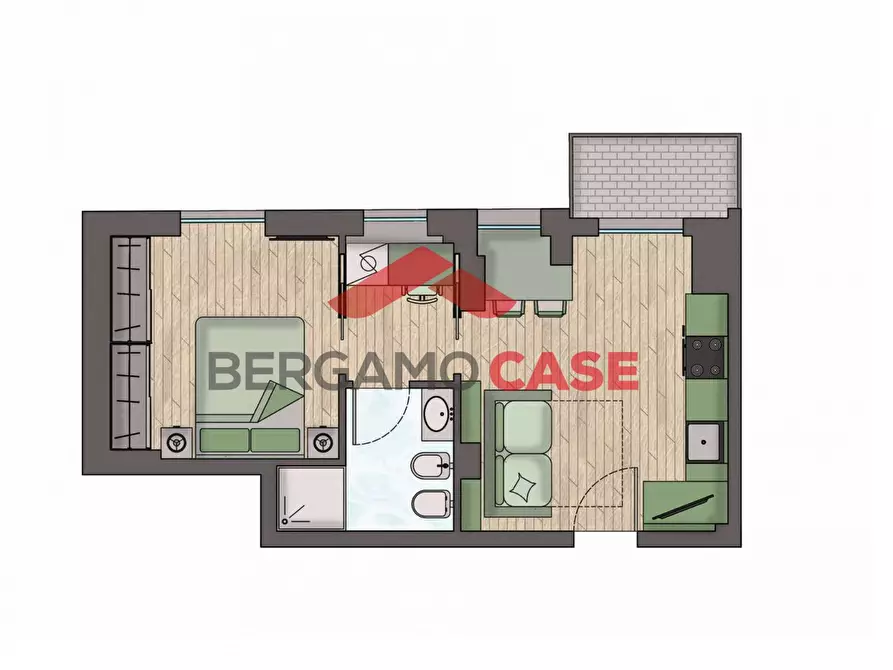 Immagine 2 di Appartamento in vendita  in Via Pascoli 7 a Bergamo