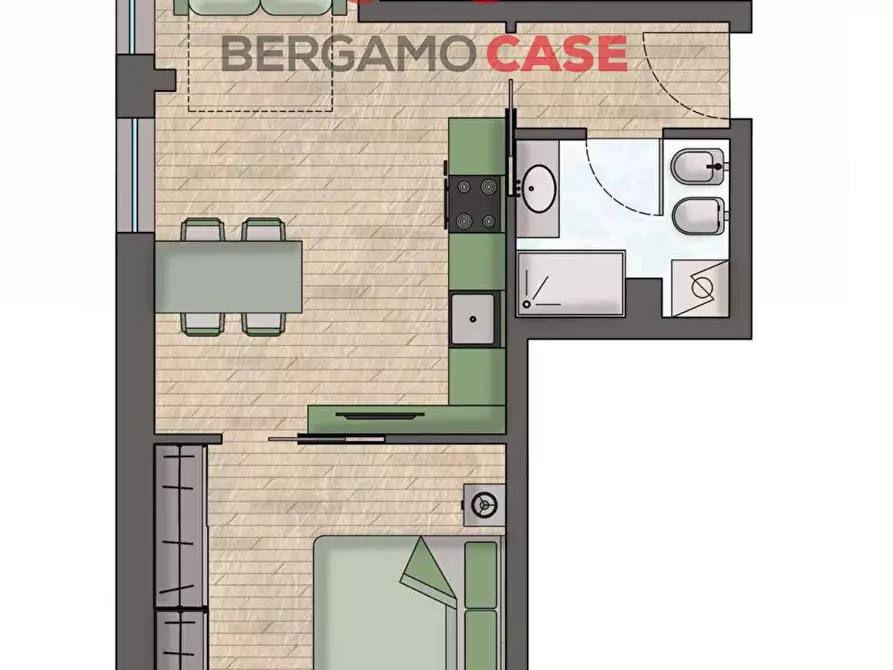 Immagine 2 di Appartamento in vendita  in Via Pascoli 7 a Bergamo