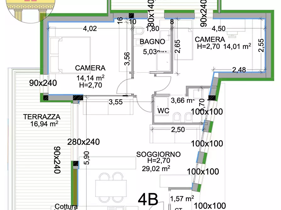Immagine 2 di Appartamento in vendita  a Treviso