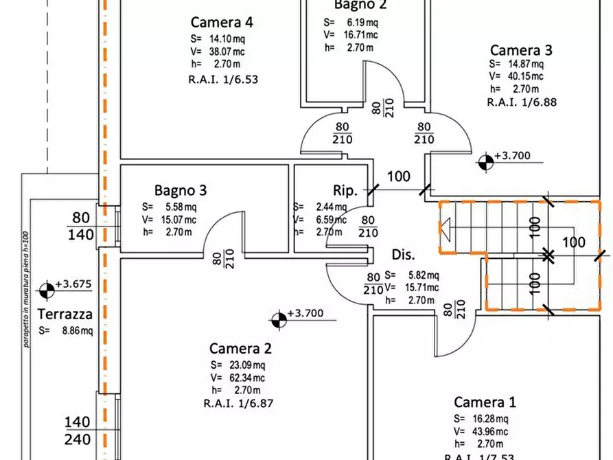 Immagine 6 di Casa semindipendente in vendita  a Selvazzano Dentro