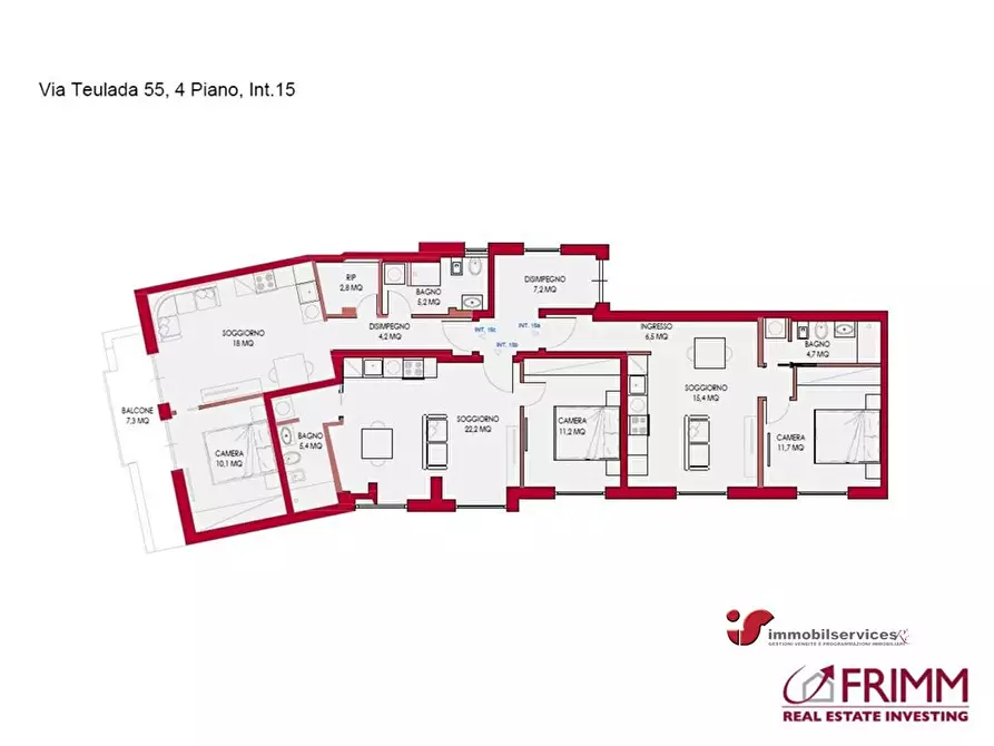 Immagine 2 di Appartamento in vendita  55 a Roma