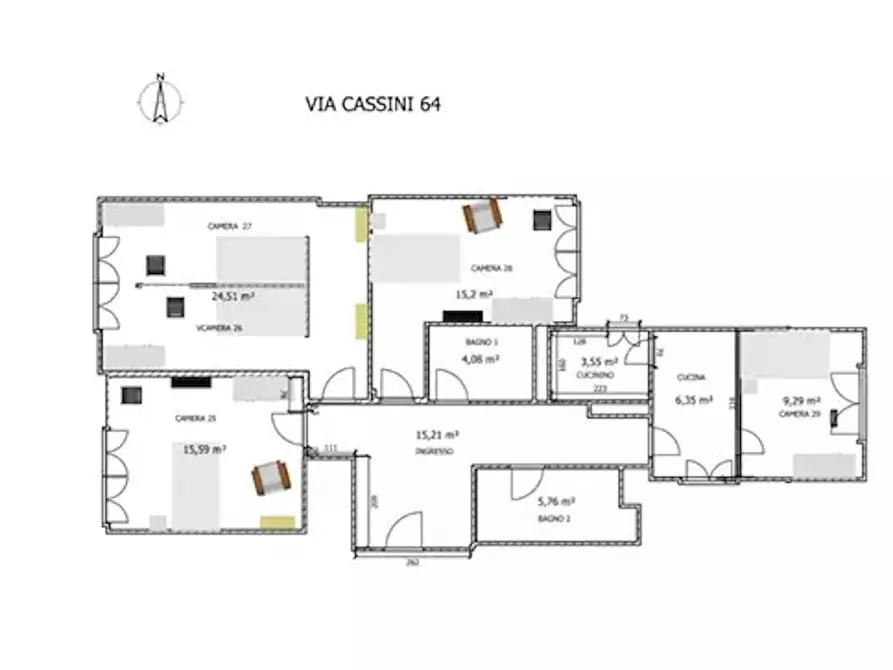 Immagine 3 di Camera in affitto  in Via Gian Domenico Cassini a Torino