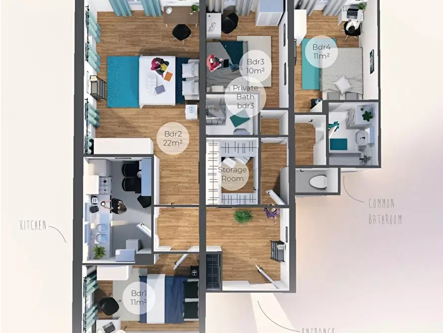 Immagine 9 di Camera in affitto  in Square Vitruve a Paris 20