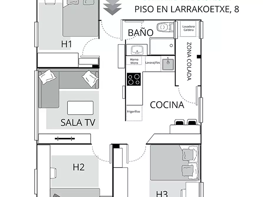 Immagine 1 di Camera in affitto  in Larrakoetxe Kalea a Bilbao