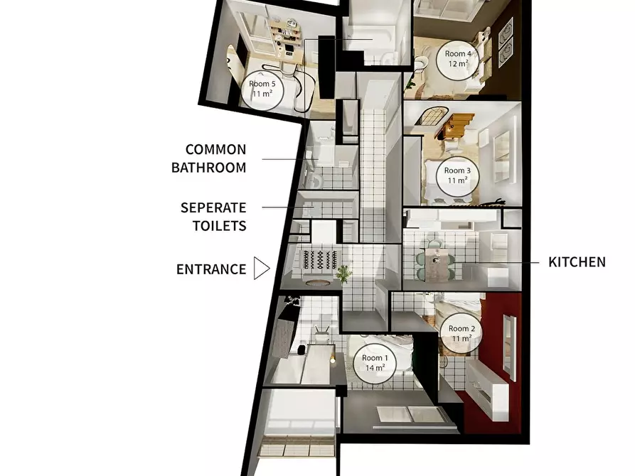 Immagine 10 di Camera in affitto  in Boulevard de l'Estuaire a Nantes