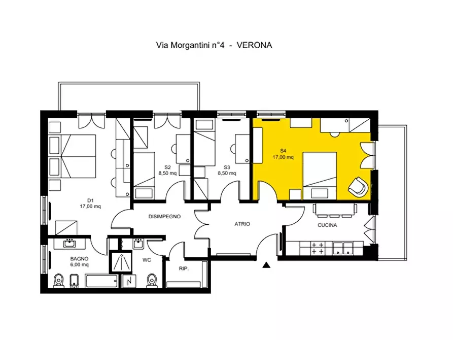 Immagine 6 di Camera in affitto  in Via Mario Morgantini a Verona