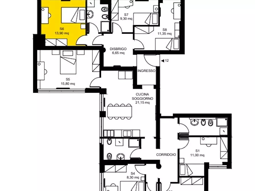 Immagine 7 di Camera in affitto  in Via Palermo a Trento