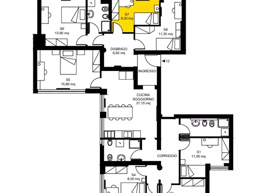 Immagine 7 di Camera in affitto  in Via Palermo a Trento