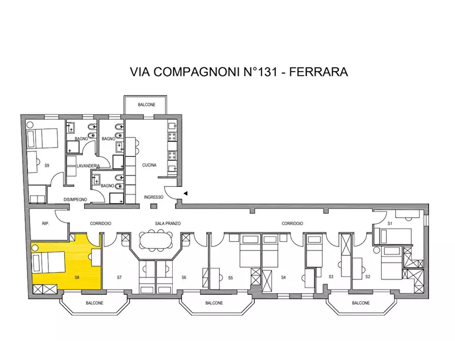 Immagine 9 di Camera in affitto  in Via Giuseppe Compagnoni a Ferrara