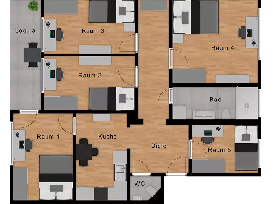 Immagine 1 di Camera in affitto  in Eberwurzstraße a München