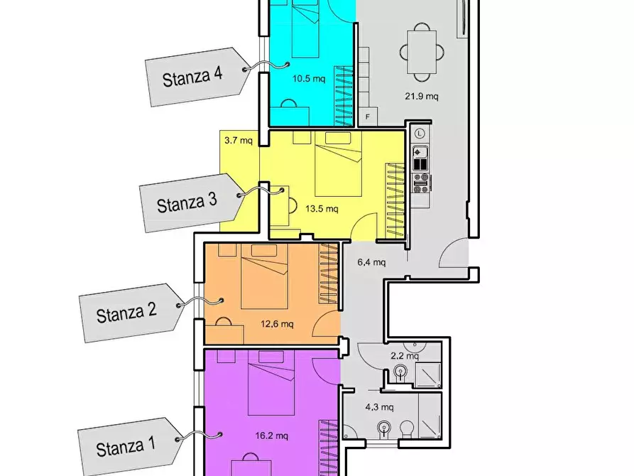 Immagine 10 di Camera in affitto  in Lungadige Catena a Verona