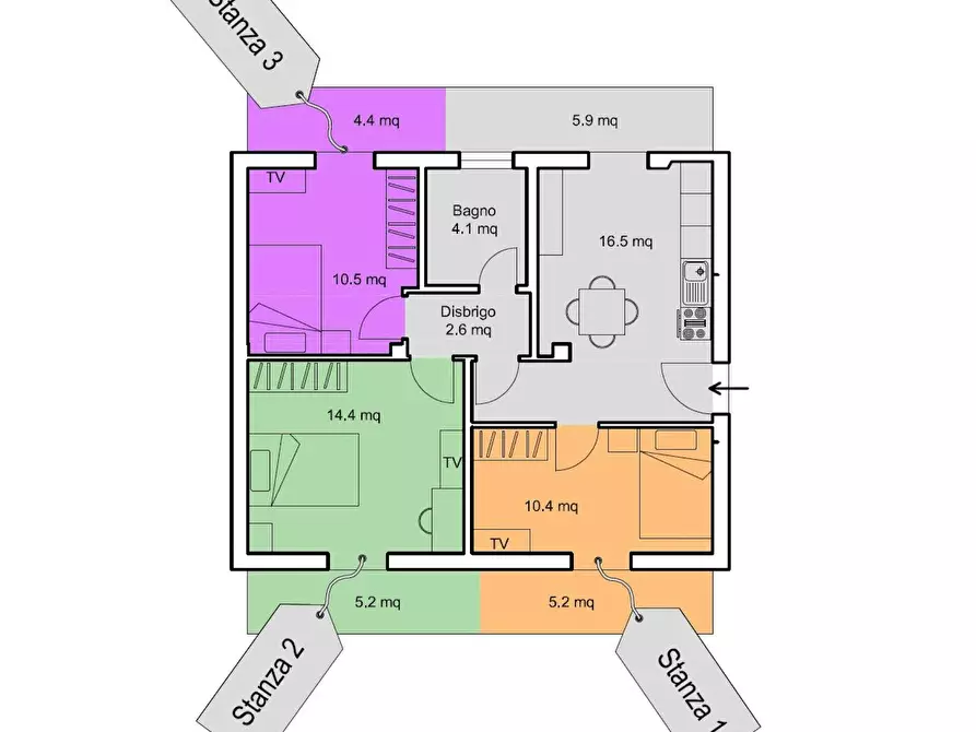 Immagine 6 di Camera in affitto  in Via G. Cederle a Montebello Vicentino
