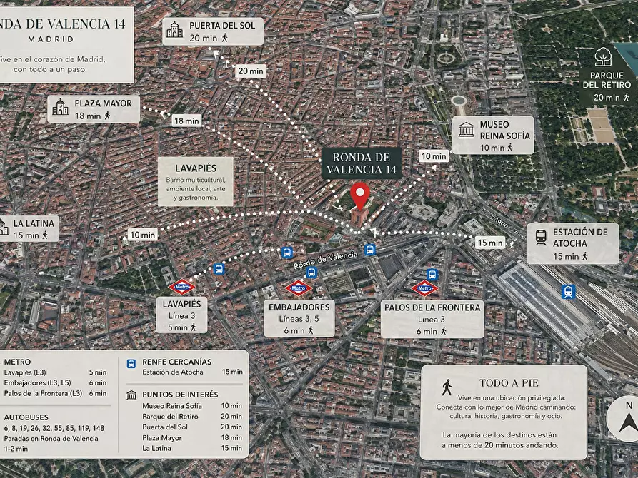 Immagine 10 di Appartamento in affitto  in Ronda de Valencia a Madrid