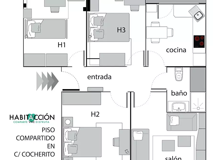 Immagine 7 di Camera in affitto  in Cocherito de Bilbao Kalea a Bilbao