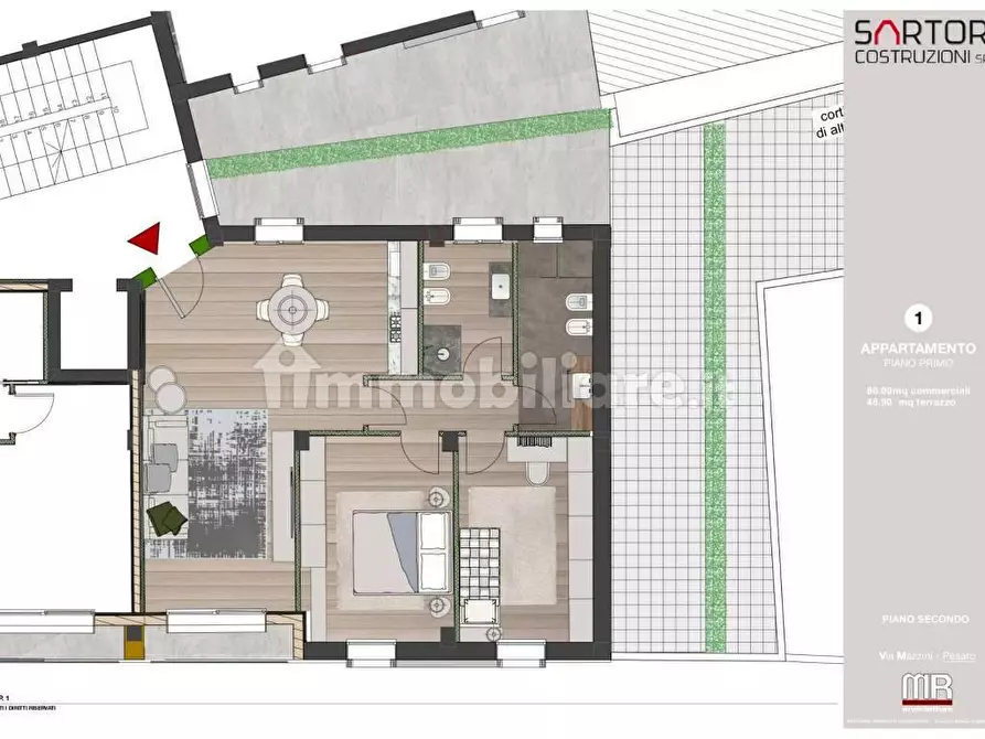 Immagine 10 di Appartamento in vendita  in VIA MAZZINI, 38 a Pesaro