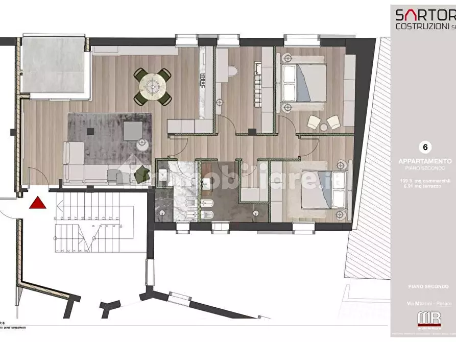 Immagine 5 di Appartamento in vendita  in VIA MAZZINI, 38 a Pesaro