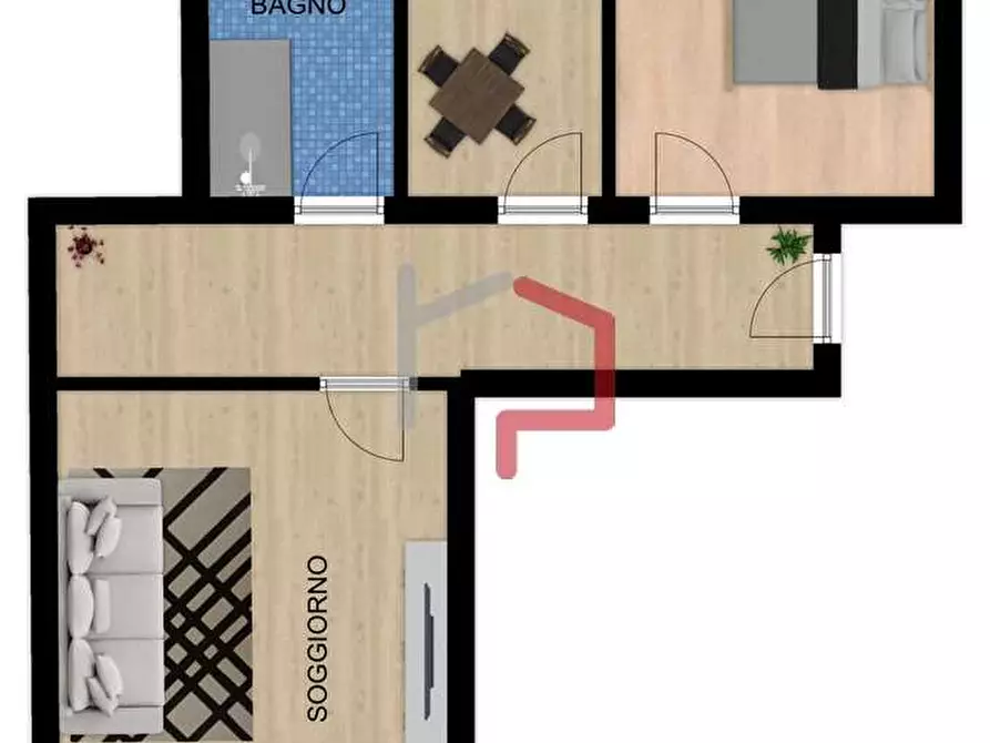 Immagine 8 di Bilocale in vendita  in via Glorenza  a Bolzano