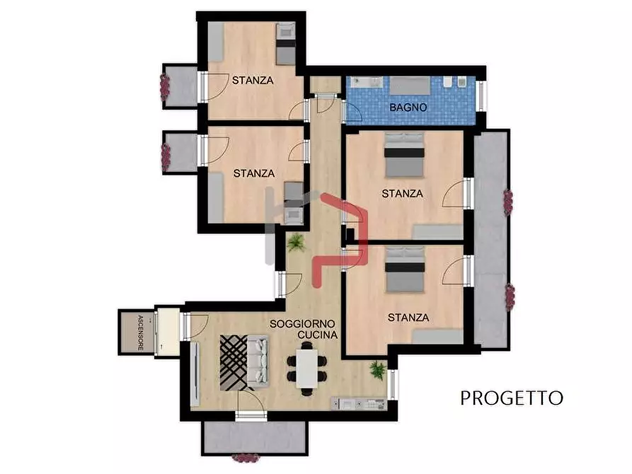 Immagine 35 di Quadrilocale in vendita  in Via Gaismair a Bolzano