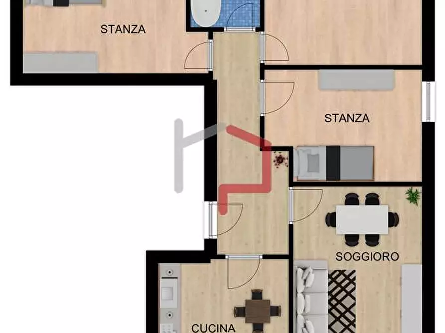 Immagine 13 di Quadrilocale in vendita  in via Capri 44 a Bolzano